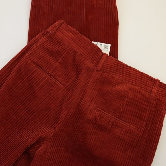 NWT Zara Corduroy Burnt Orange Pants Medium - Picture 8 of 8